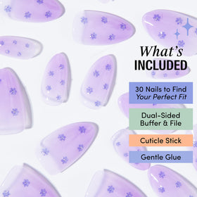 Chillhouse overview of almond-shaped tips fanned out, shows flattering silhouette