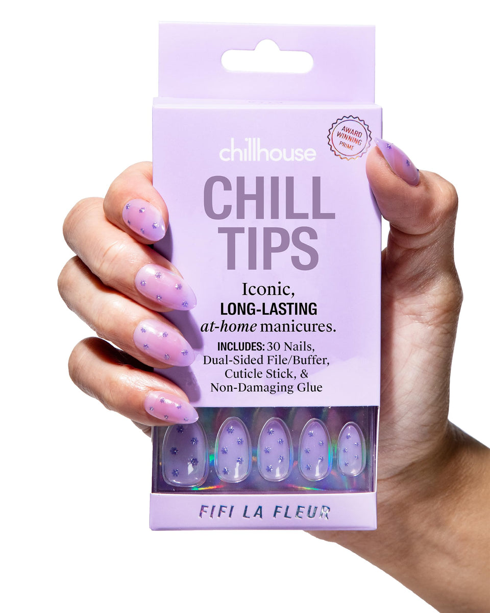 Chillhouse front packaging showing 30 Fifi La Fleur tips and tools, conveys convenience