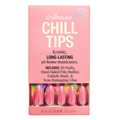 Chillhouse front packaging showing kit contents and bold chrome-pink finish