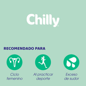 Chilly product in bathroom lifestyle setting suggesting daily freshness and comfort