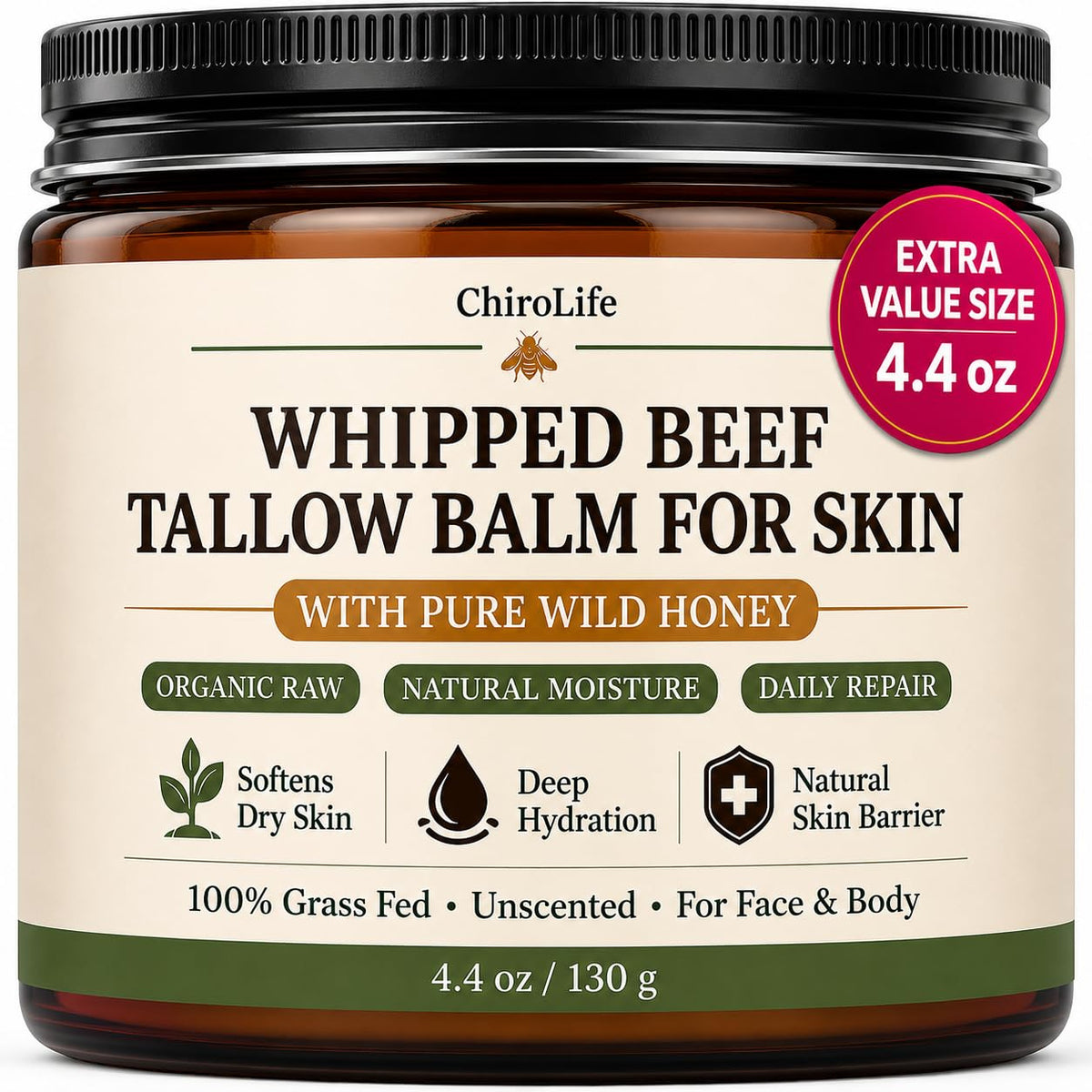 ChiroLife jar front view showing clean packaging and brand clarity