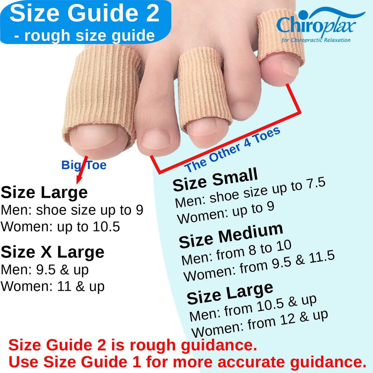 Chiroplax toe tubes stretched alongside a ruler showing 6 inch length