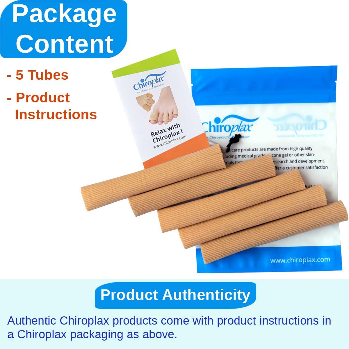 Chiroplax toe tubes staged near toiletries showing daily-use convenience