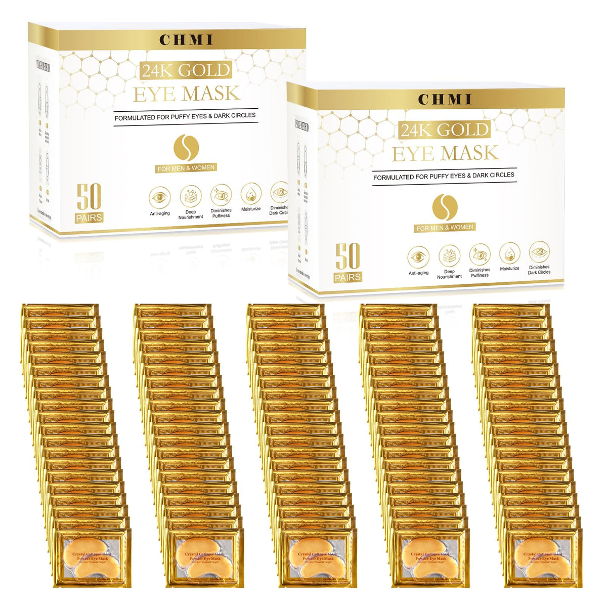 CHMI front packaging showing 100 pairs and product branding benefits
