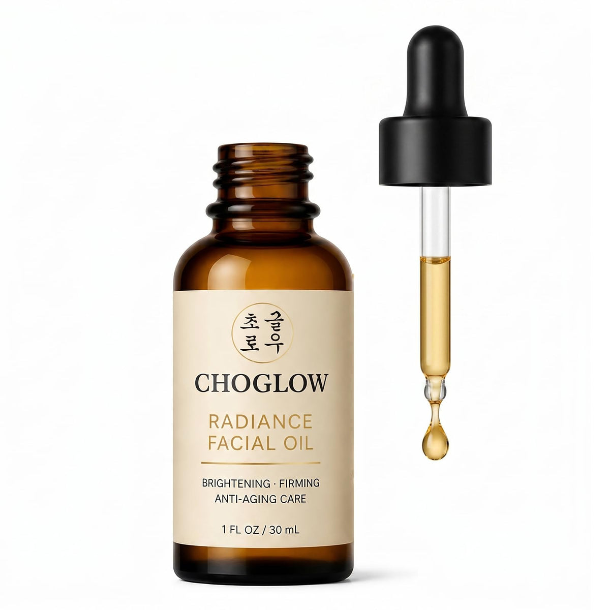Choglow on bathroom vanity lifestyle shot, conveys daily routine convenience and glow
