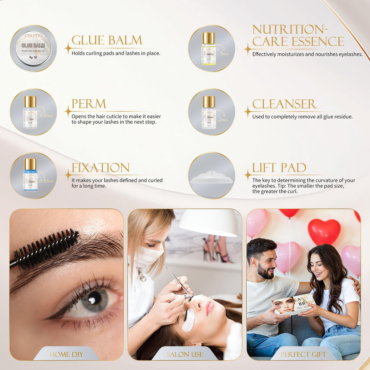Choido brow lamination before and after showing natural enhancement
