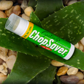 ChopSaver tube beside coin showing compact travel-friendly size