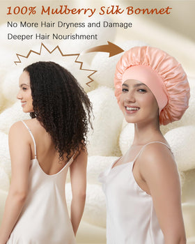 choshion roomy cap worn by model with curly hair preserving curl definition