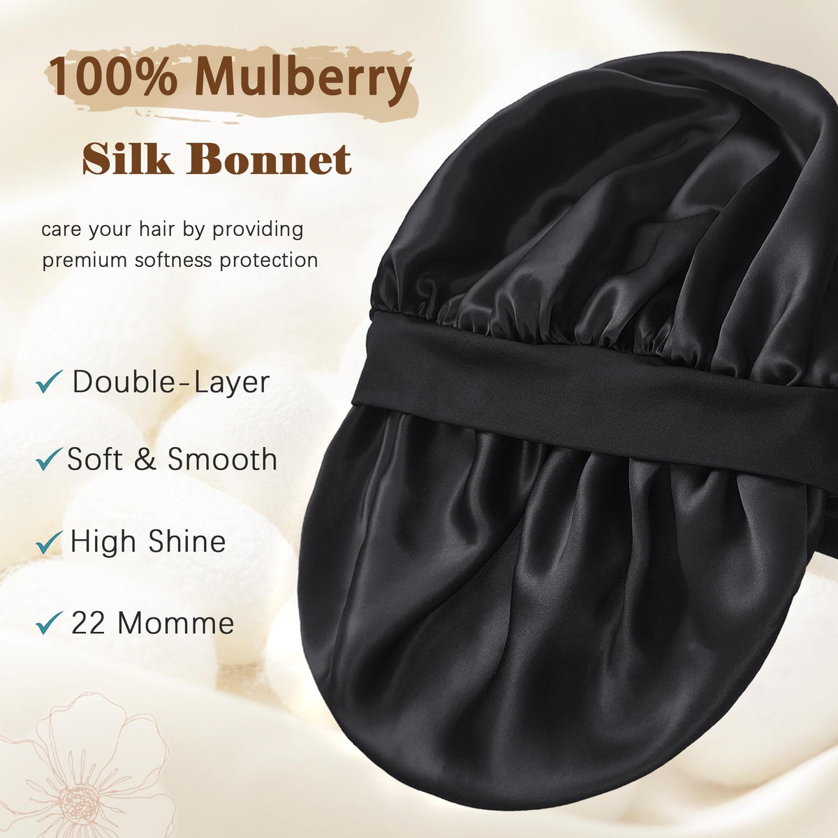 choshion size comparison with hand holding bonnet, large capacity for long hair