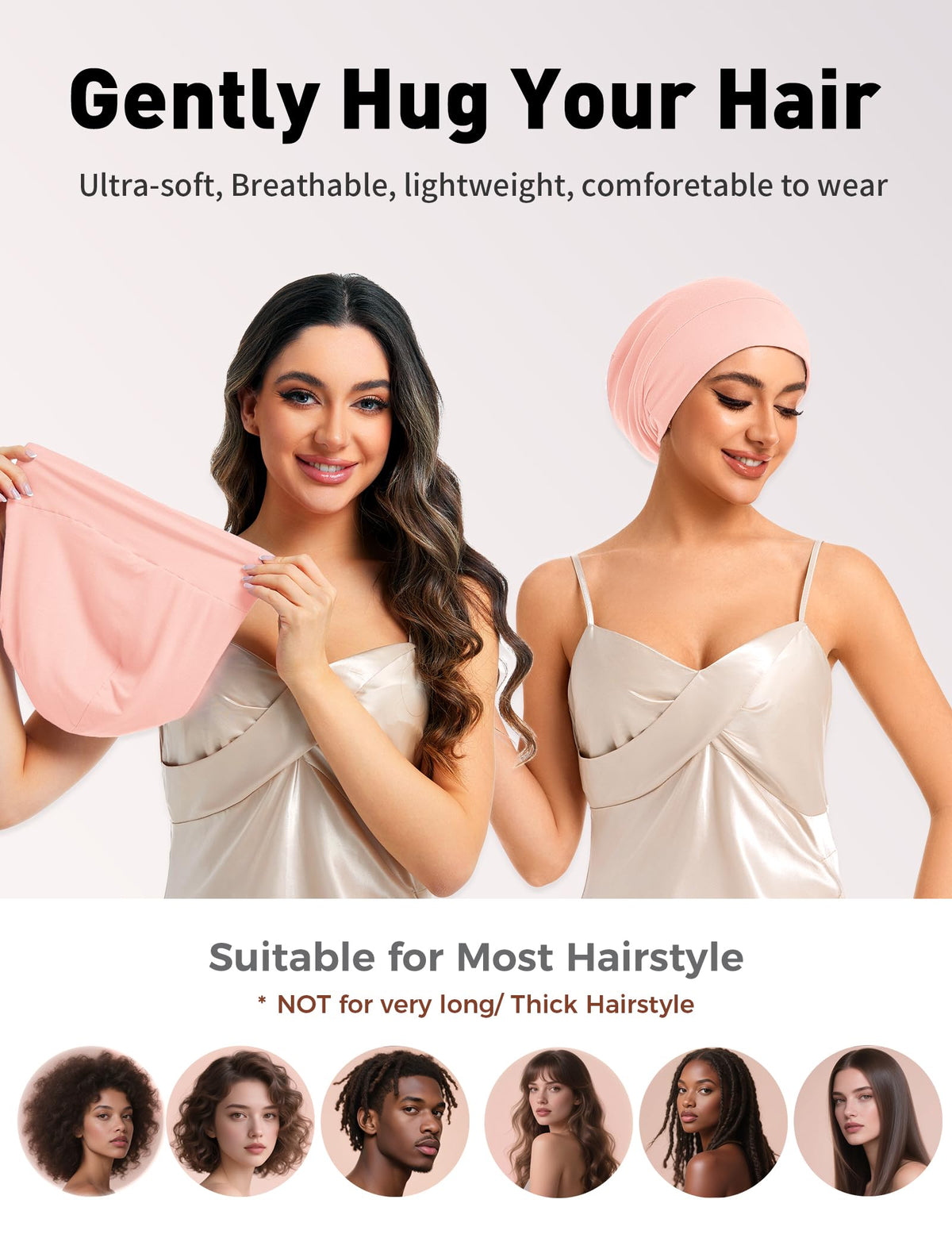 choshion bonnet held in hand showing scale and roomy slouchy fit