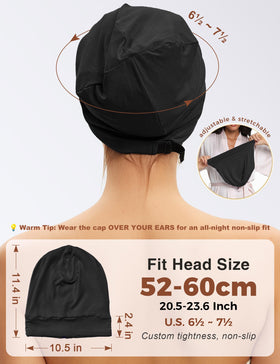 choshion slouchy fit on model preserves curls and reduces morning styling