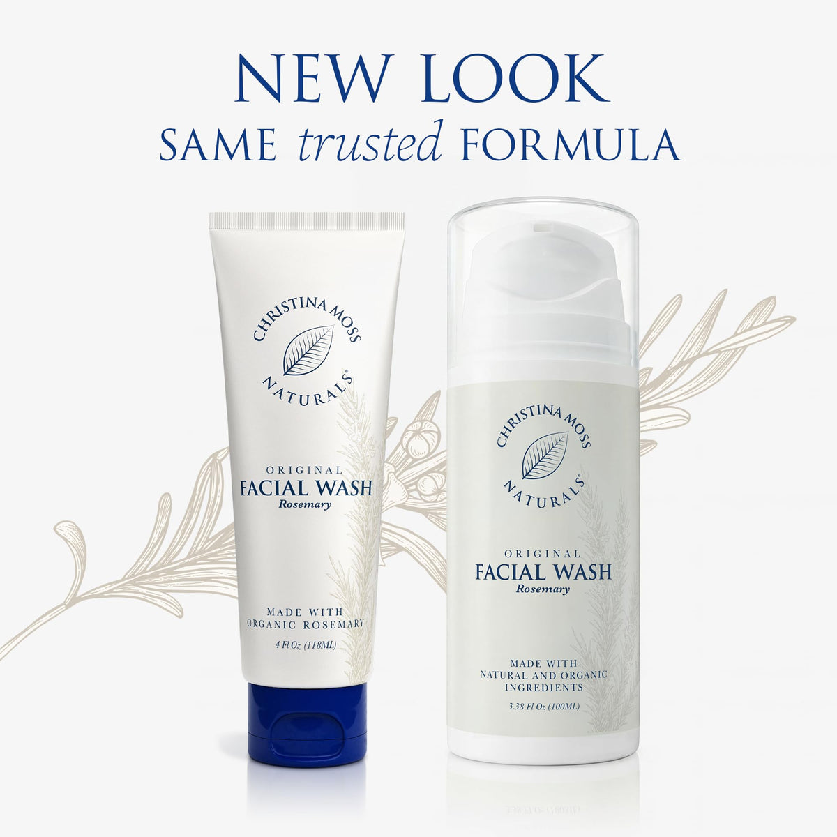 Close-up foam texture of Christina Moss Naturals face wash showing gentle lather