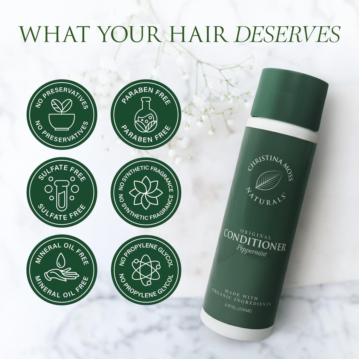 Christina Moss Naturals being applied to hair for detangling benefit