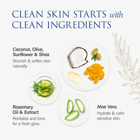 Dispensing pump of Christina Moss Naturals face wash showcasing easy, controlled use