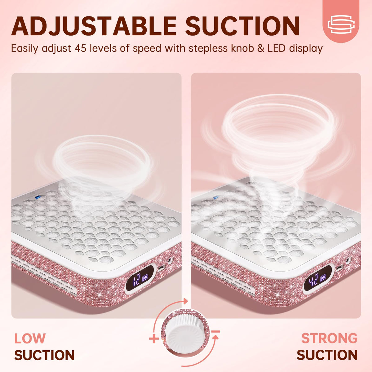 CHRISTINE SHELLY charging port and cable showing rechargeable convenience benefit
