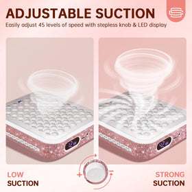 CHRISTINE SHELLY charging port and cable showing rechargeable convenience benefit