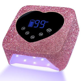 CHRISTINE SHELLY front view lamp showing sparkling finish and easy controls for salon-quality curing