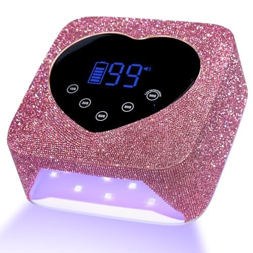 CHRISTINE SHELLY front view lamp showing sparkling finish and easy controls for salon-quality curing