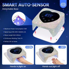 CHRISTINE SHELLY in-use with hand under lamp demonstrating auto sensor convenience