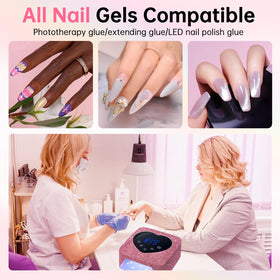 CHRISTINE SHELLY scale with hand to show roomy interior fitting five fingers for full manicure efficiency