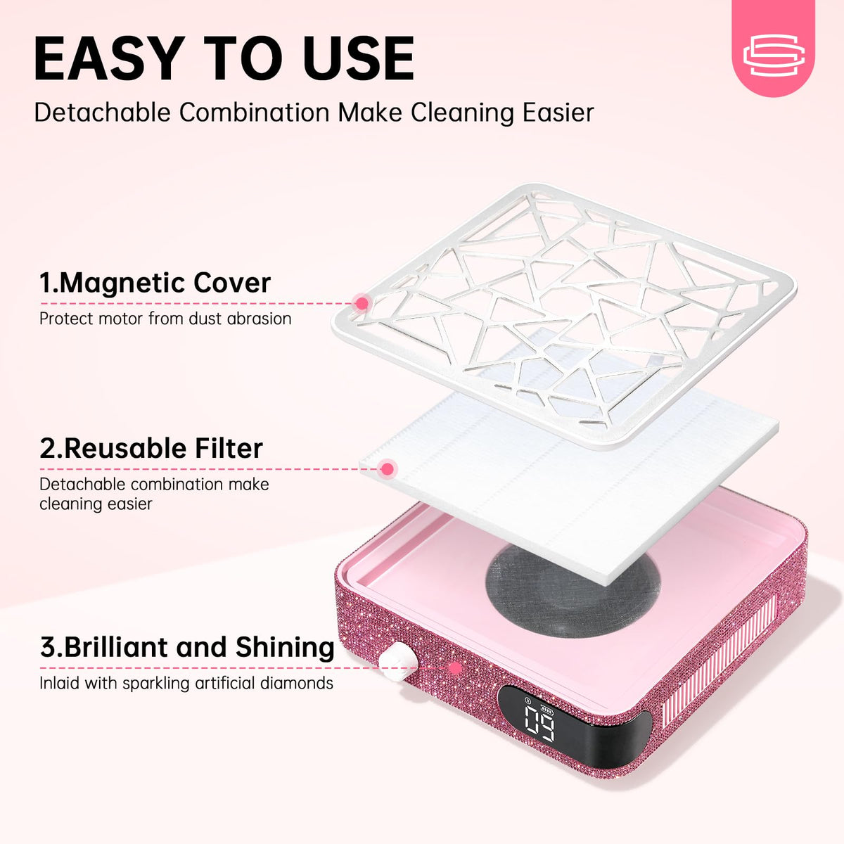 CHRISTINE SHELLY underside non-slip mat keeping the unit stable during nail treatments