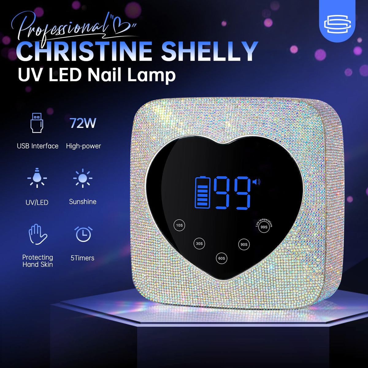 CHRISTINE SHELLY touch display closeup with timer, easy control and visibility