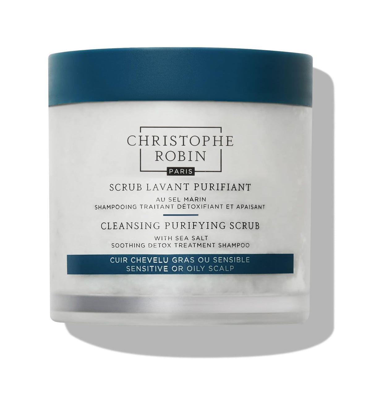 Christophe Robin front packaging showing 250ml jar and clear product benefits