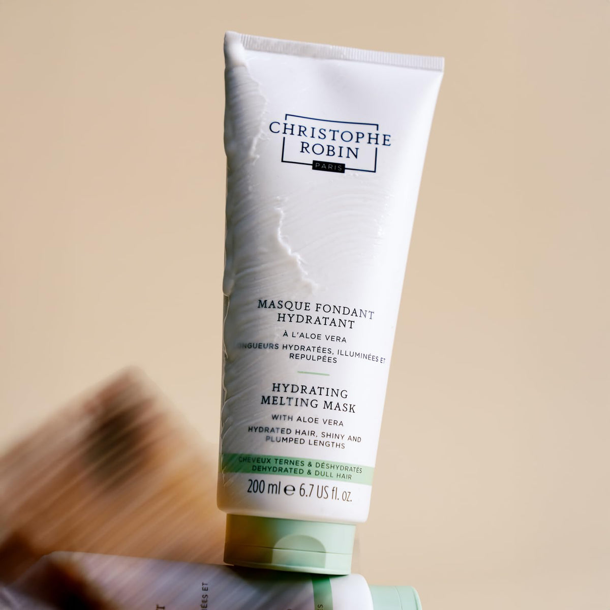 Christophe Robin label closeup highlighting ingredients and formulation benefits