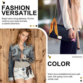 Chuangdi scrunchie styled with outfit in lifestyle scene illustrating cohesive look