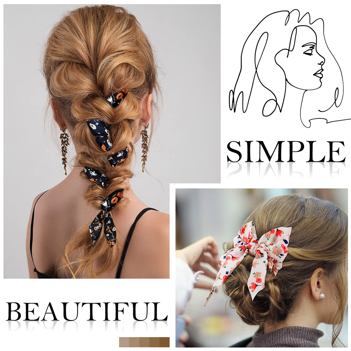 Chuangdi scrunchie next to a ruler for size and scale and styling guidance