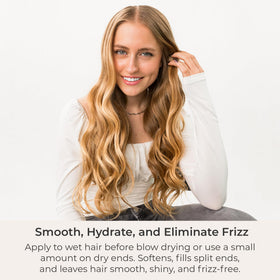 CIBU finished shiny hair in lifestyle scene showing frizz-free results