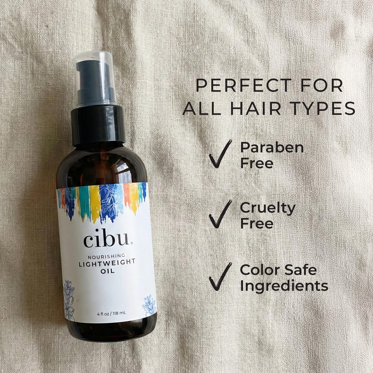 CIBU oil texture on hand highlighting lightweight absorption and shine