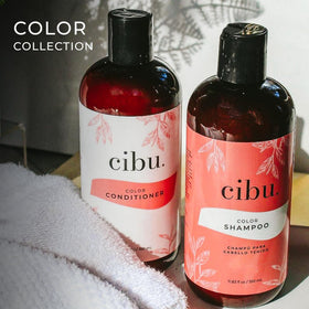 CIBU hair after use showing shiny, smoother color-treated hair