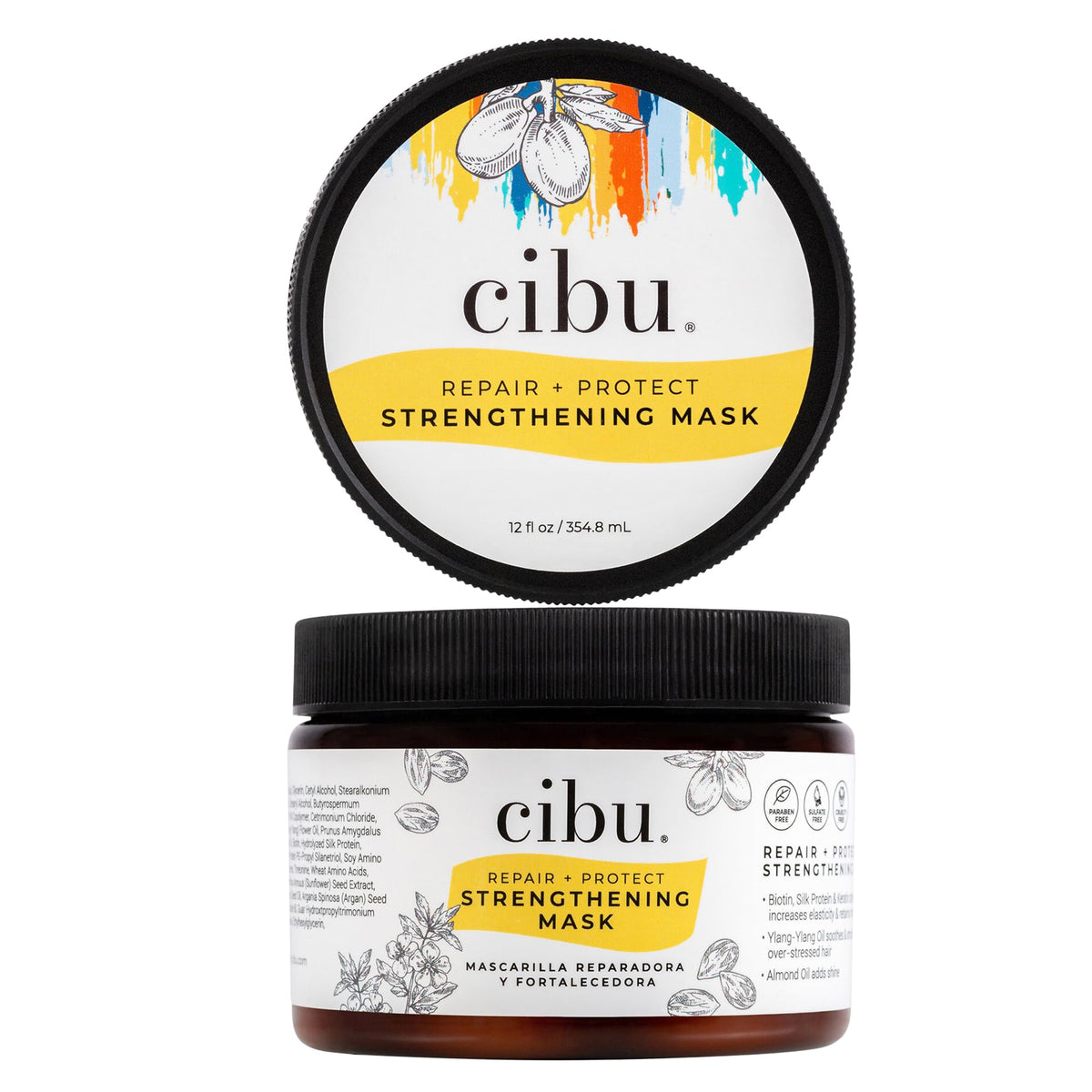 CIBU jar front view showing product label and 12oz size benefit