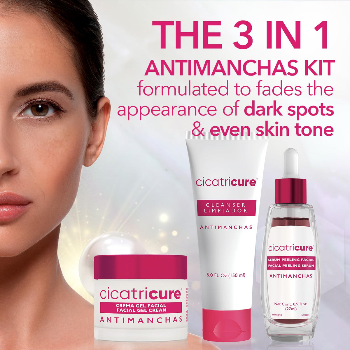Cicatricure brightening face wash pump dispensing cleanser for clearer skin