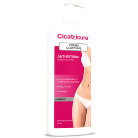 Cicatricure front packaging showing product and moisturizing benefits