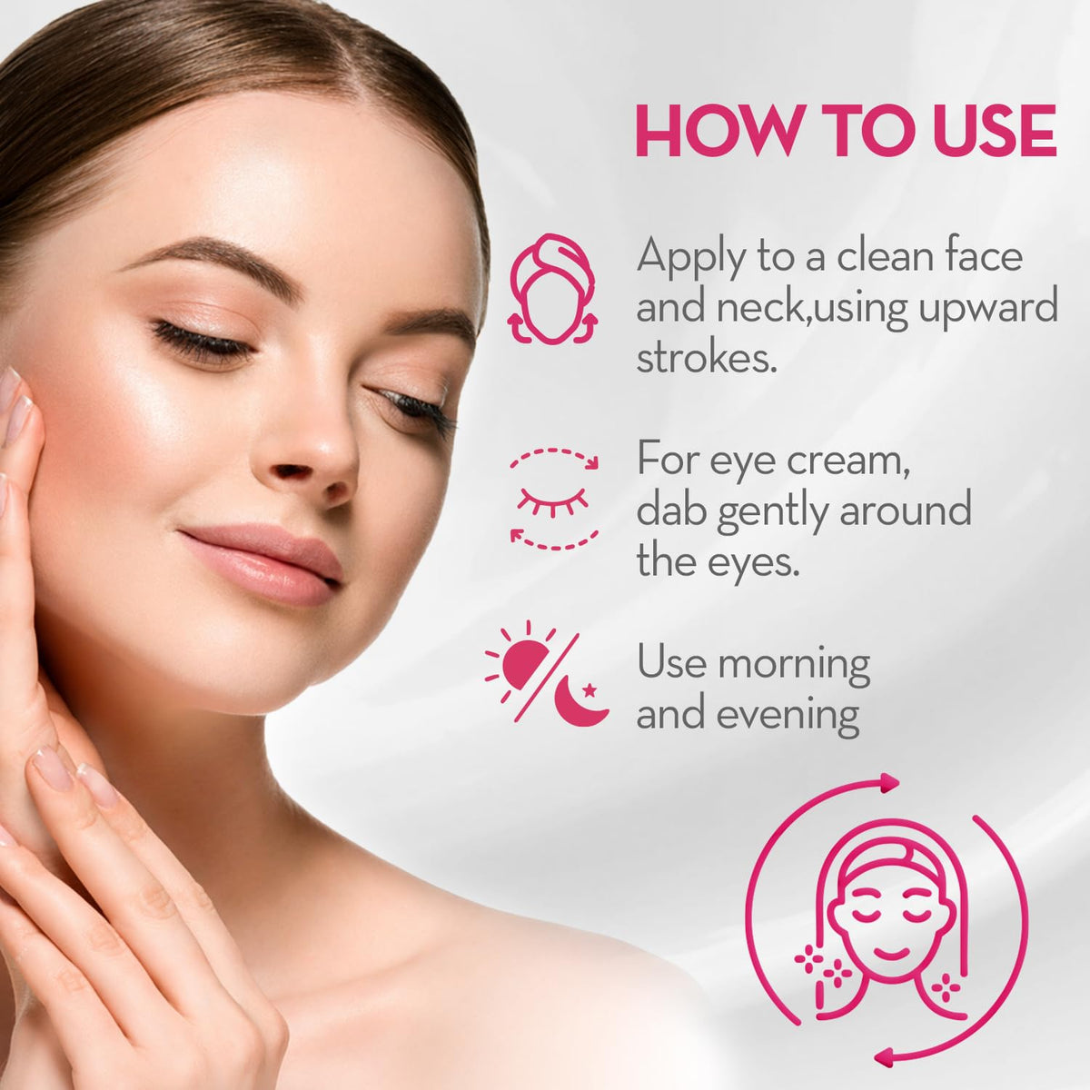 Cicatricure being applied around eye to reduce puffiness