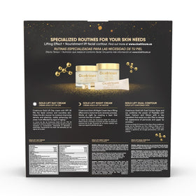 Close-up of gold and peptides ingredients representing firming and smoothing benefit