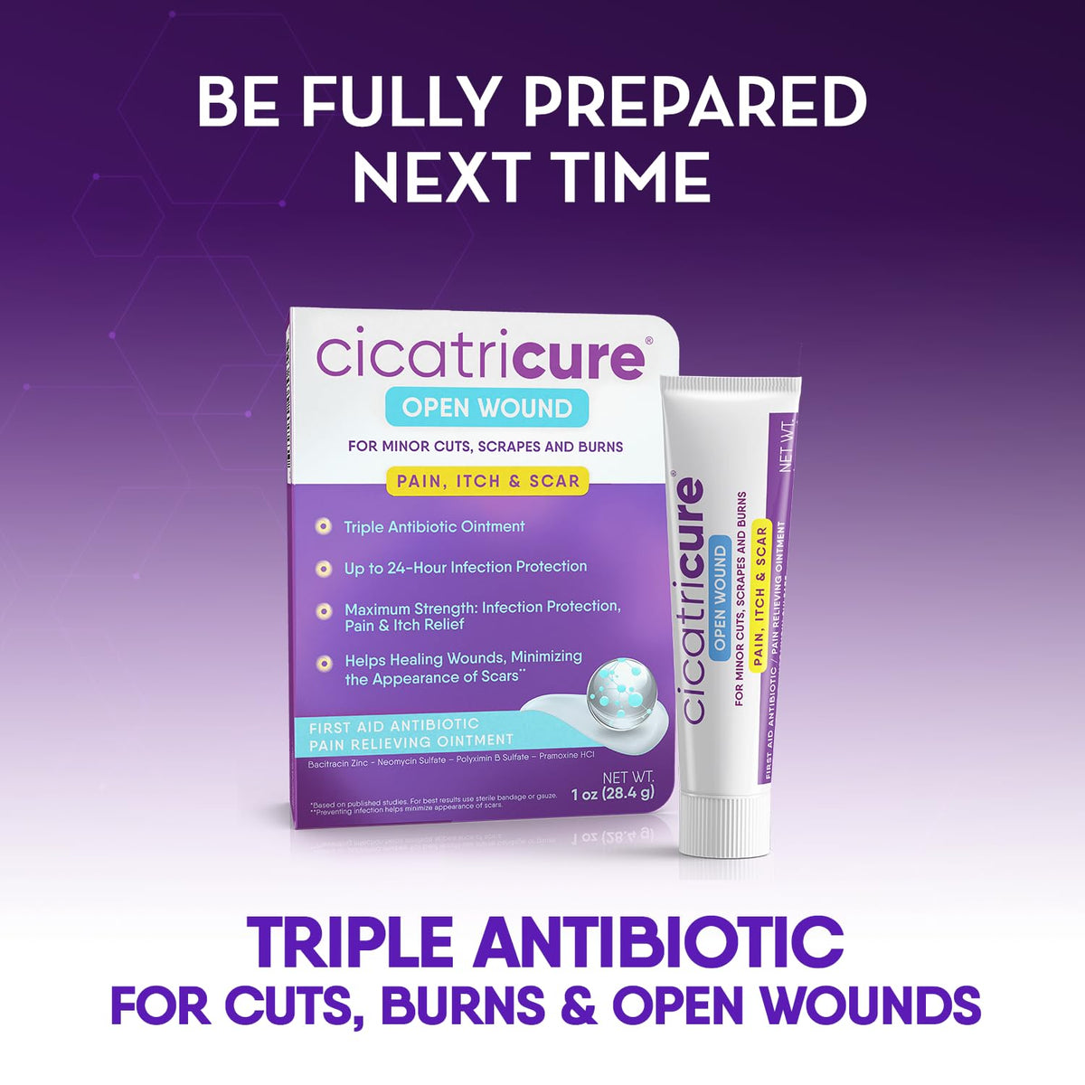 Cicatricure on bathroom counter in everyday routine promoting daily use