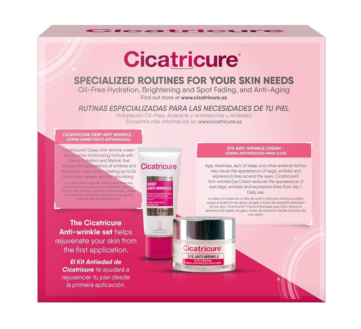 Cicatricure kit on bathroom shelf suggesting daily routine convenience