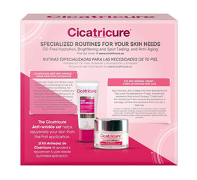 Cicatricure kit on bathroom shelf suggesting daily routine convenience