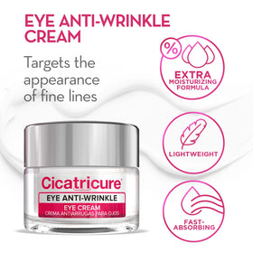Cicatricure eye cream texture swirl demonstrating lightweight feel