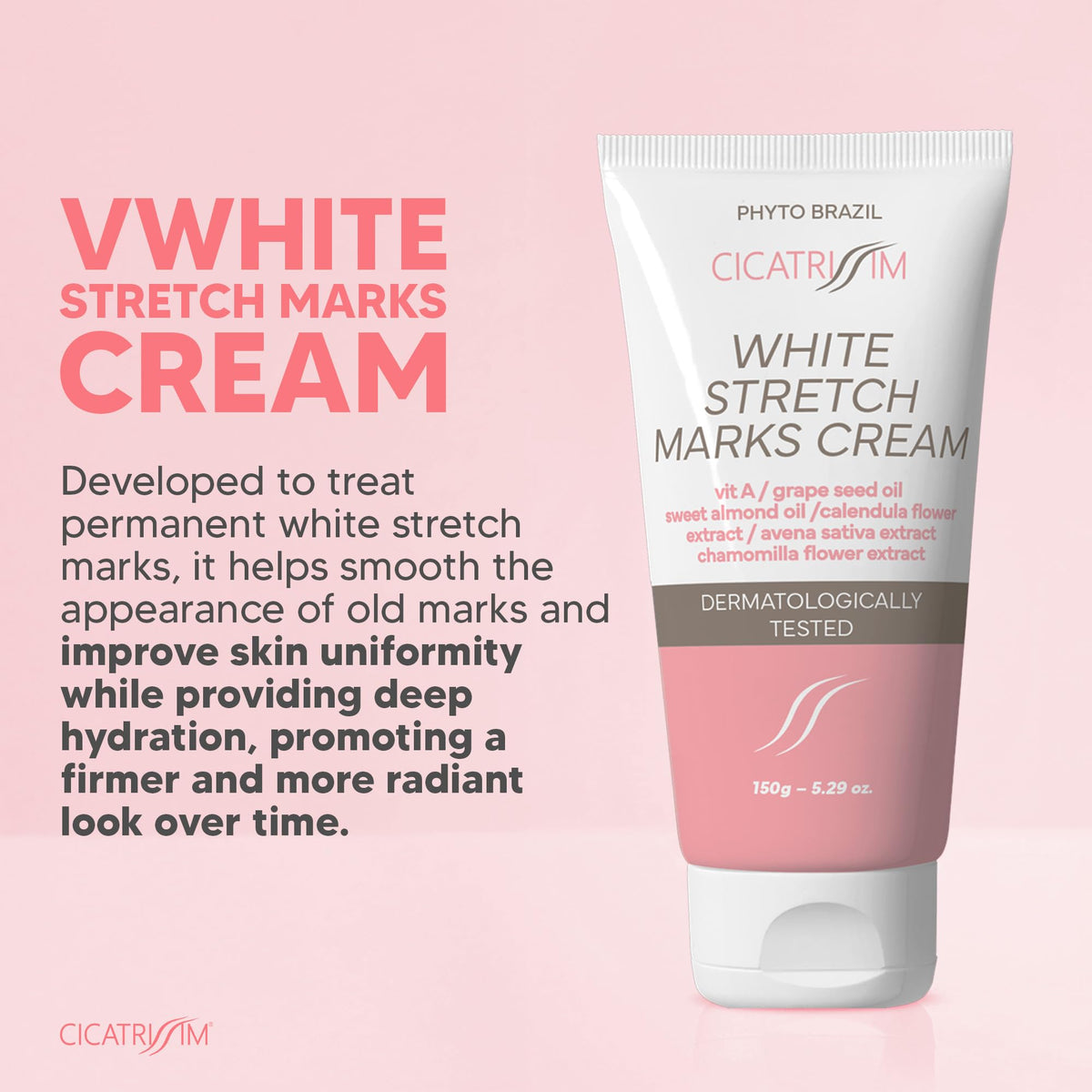 Cicatrissim cream in hand being applied showing smooth glide benefit