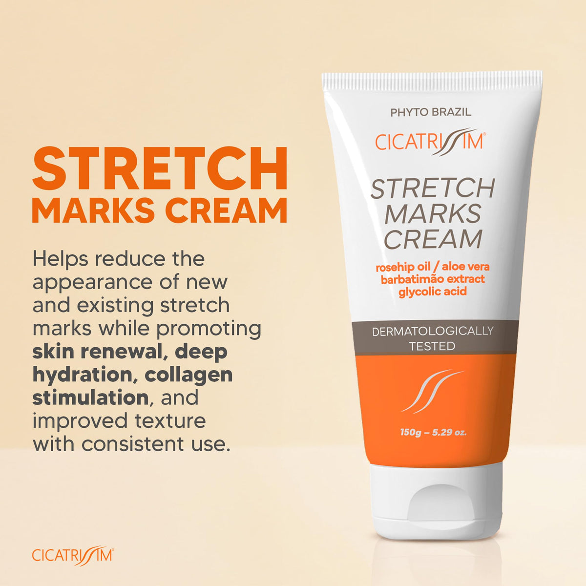 Cicatrissim ingredients label close-up showing retinyl palmitate and botanical extracts