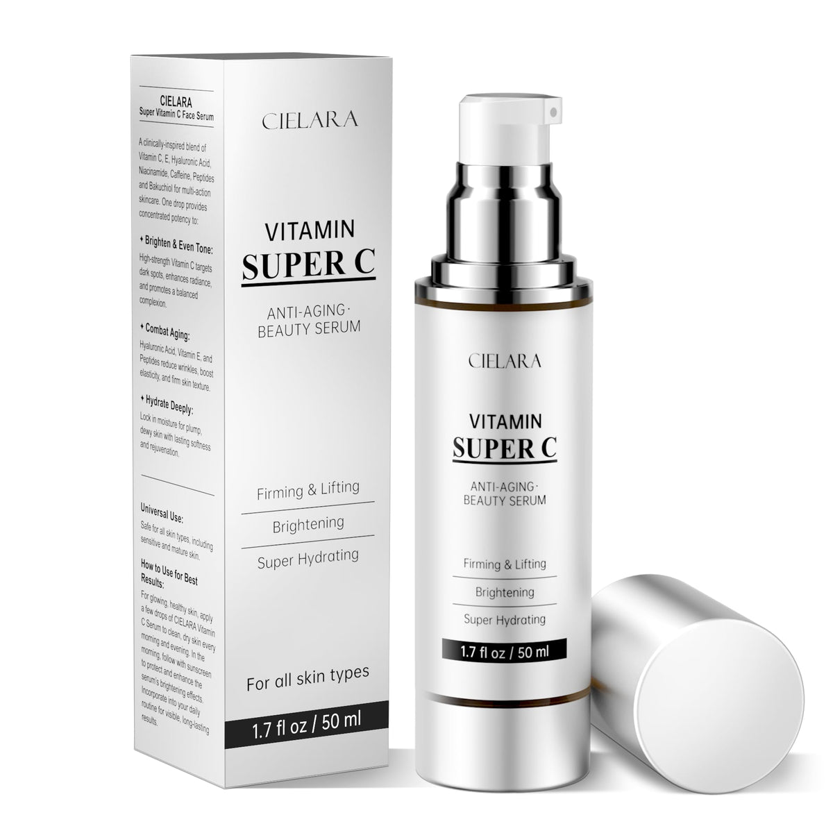 CIELARA front packaging bottle showing label and size, clear presentation benefit