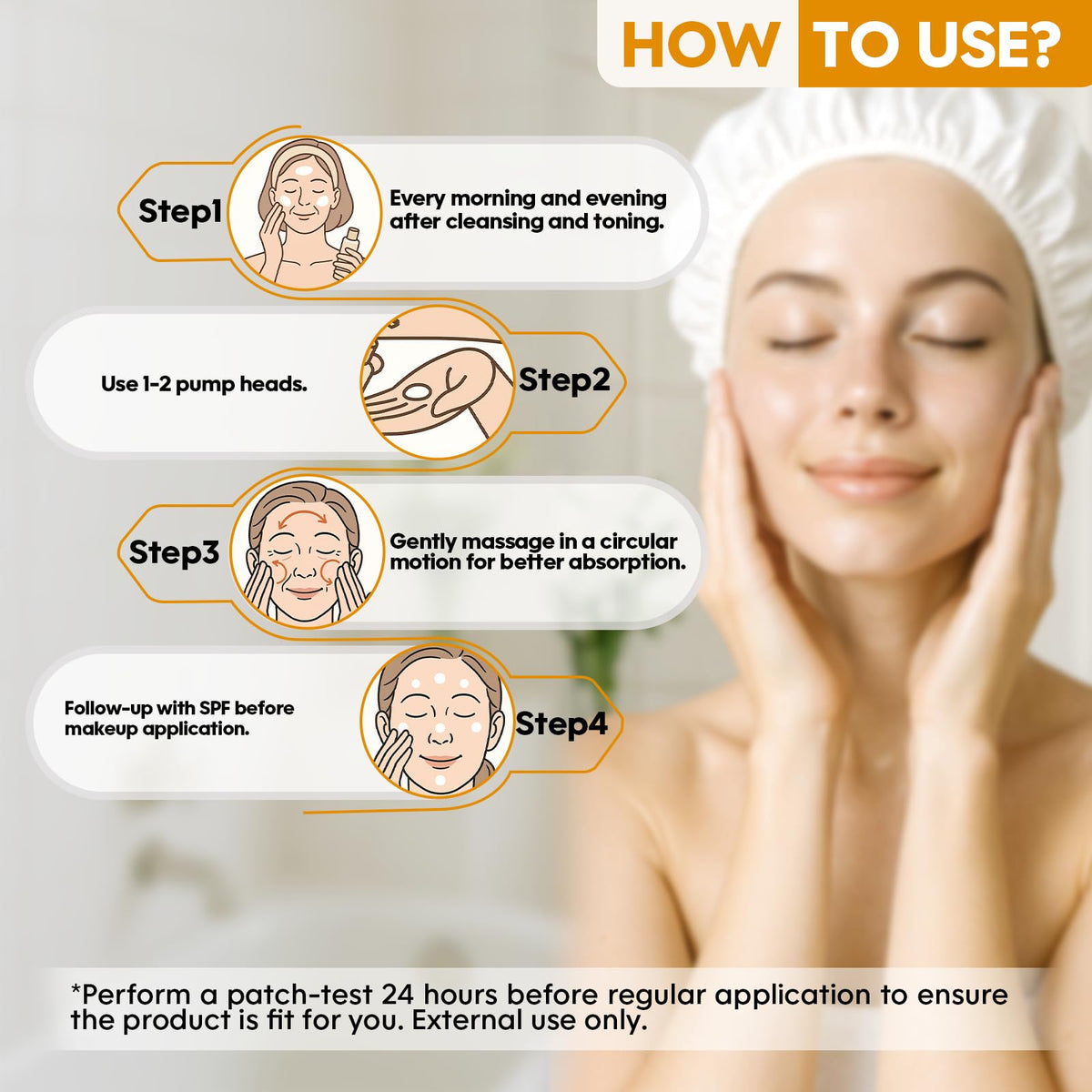 CIELARA ingredient label showing vitamin C, hyaluronic acid and peptides