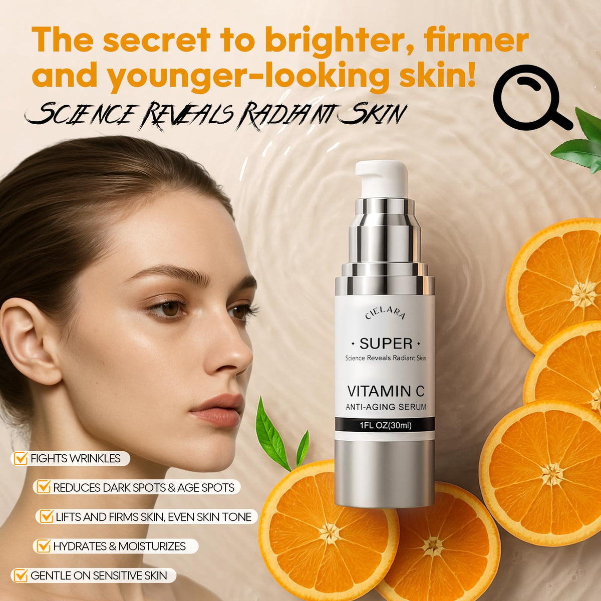 CIELARA serum on hand demonstrating quick absorption and non-greasy finish