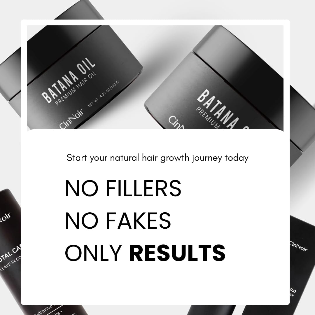 CinNoir Batana oil applied to hair adding natural shine and smoothness