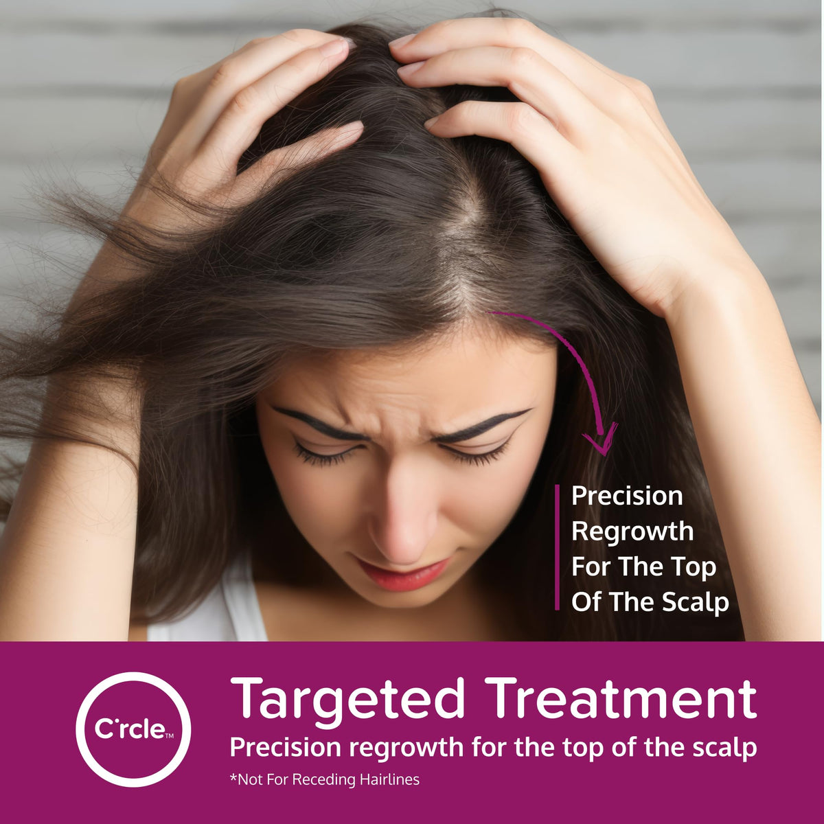 C'rcle ingredient label close-up highlighting 5% minoxidil concentration benefit