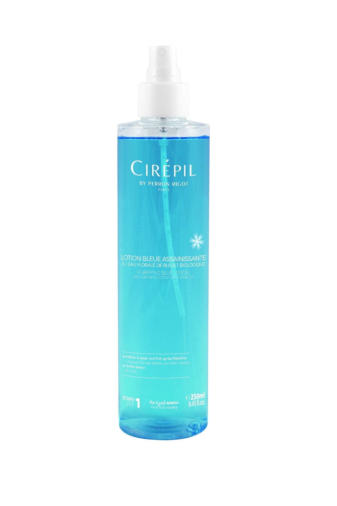 Cirepil pump bottle front view showing professional cleanser and easy dispensing benefit